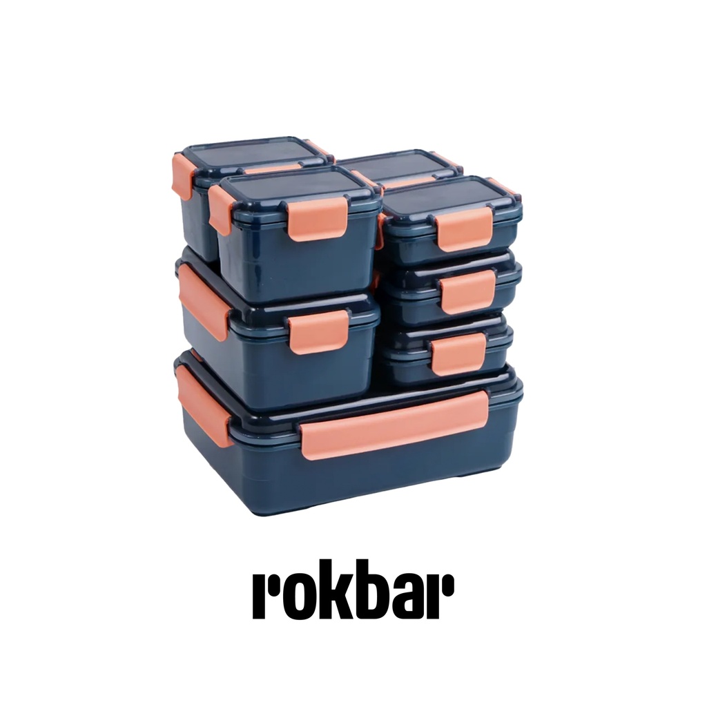 Picas Set 8 Pcs Wadah Makanan Klip Lock Two Tone